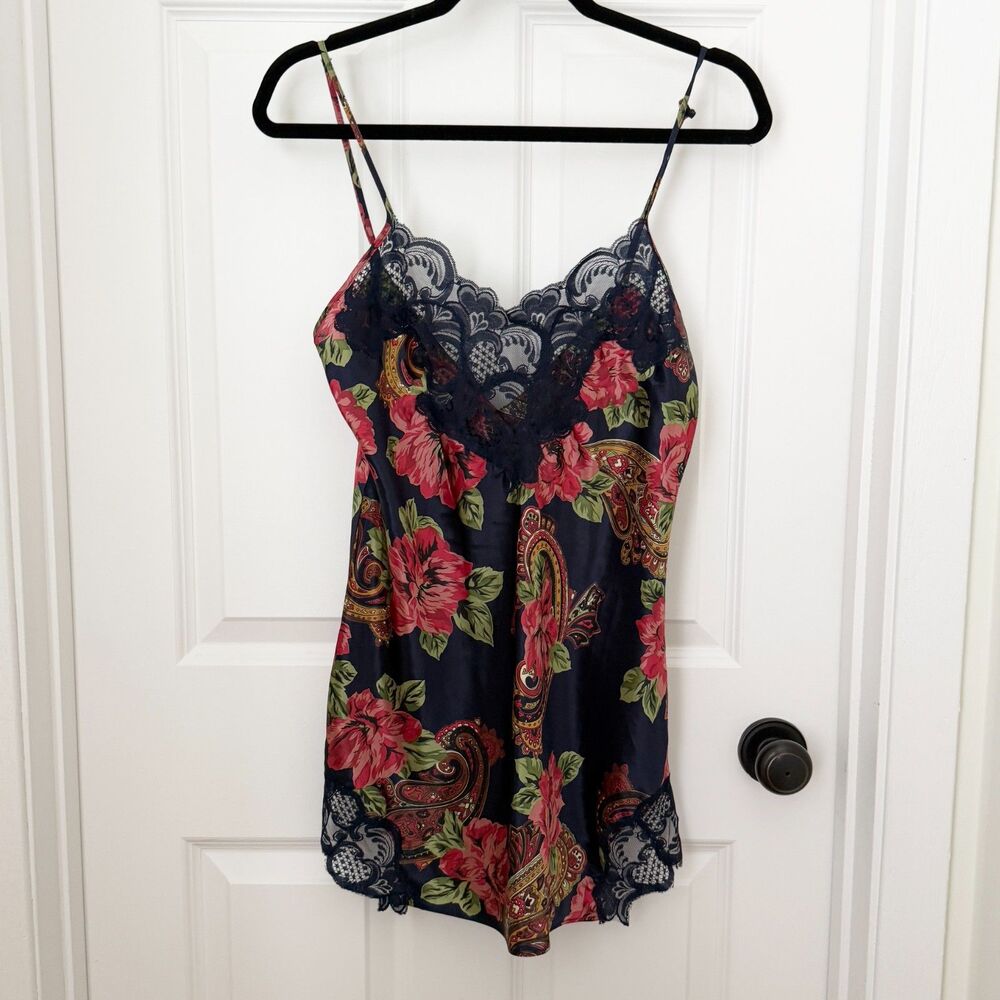 Women Victoria's Secret Gold Label Lace Babydoll Nightie Black Blue Size Small